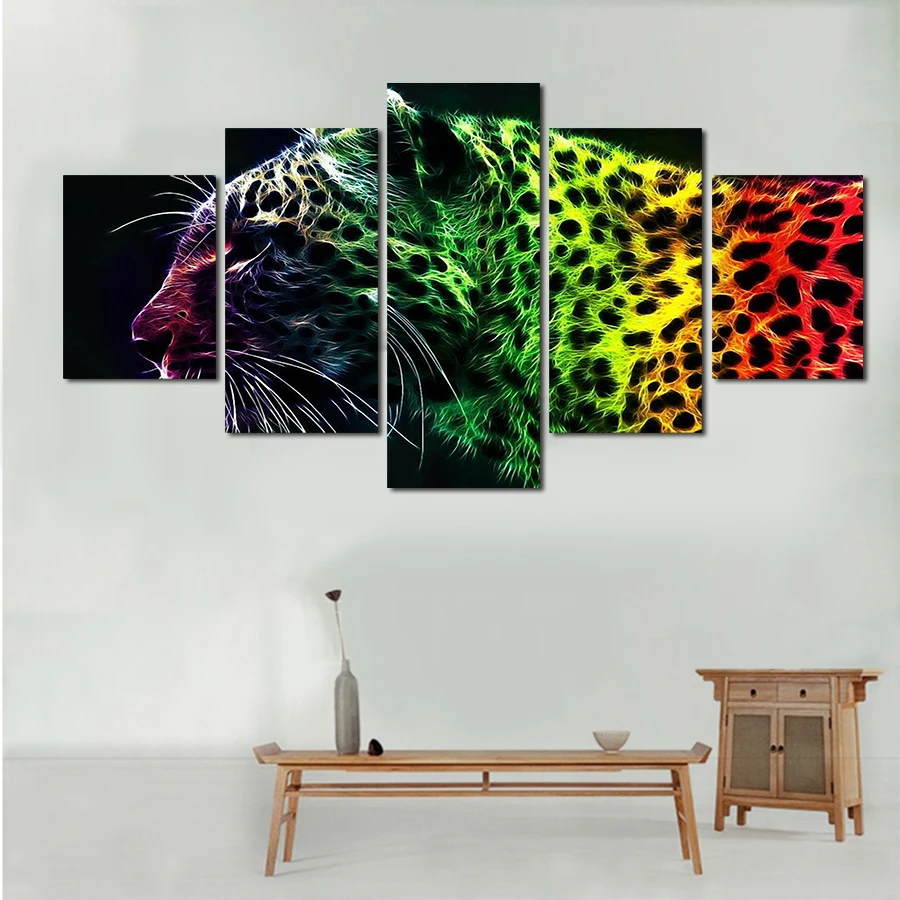 5 шт. абстрактная картина с леопардовым принтом|decorative painting|painting sellpainting for living room |