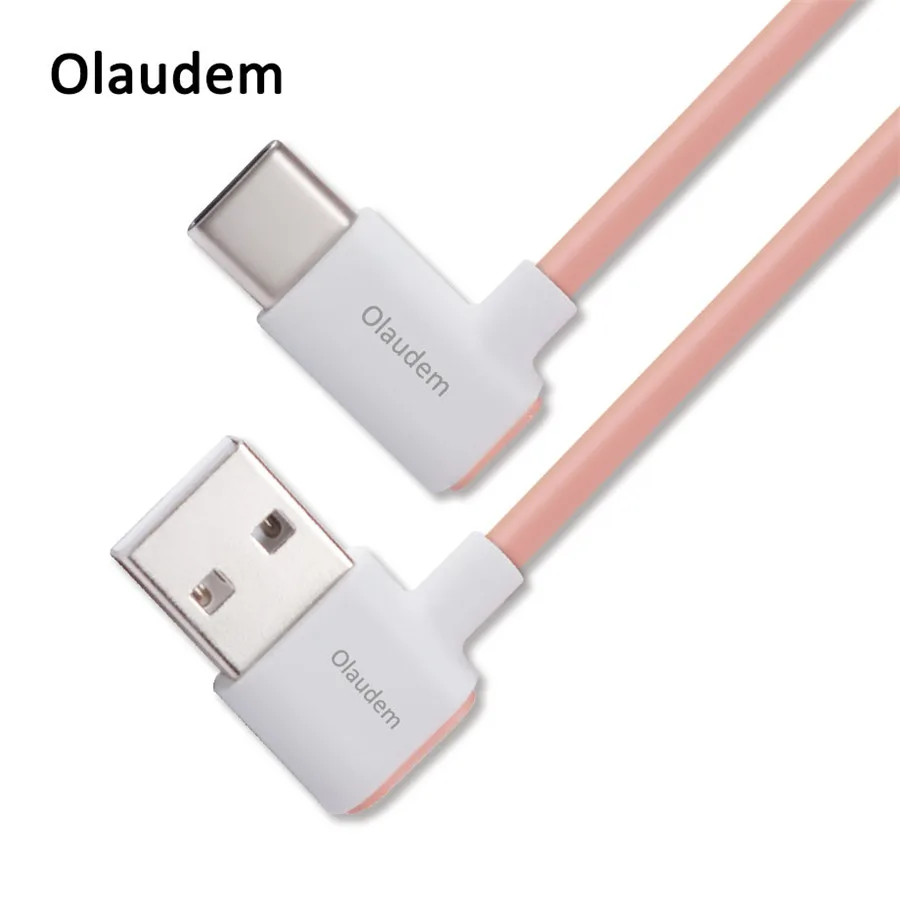 Olaudem 90 градусов Кабели USB C кабель для Motorola Дата провод зарядного устройства type