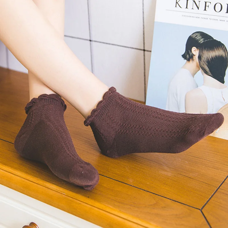 La MaxPa/модные мягкие хлопковые женские носки с кружевными оборками сезон