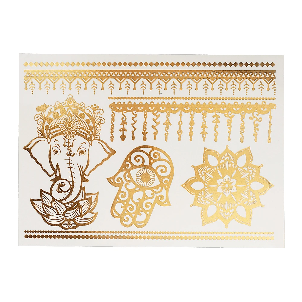 6 шт. временные наклейки татуировки с эффектом металлик|tattoos girl|tattoo thermal transfer