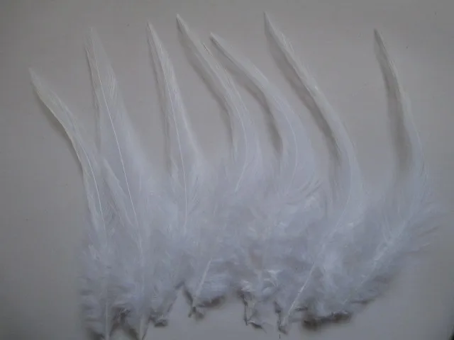 Оптовая продажа 20 шт. красивых белых петушиных перьев для шеи 10-15 см/4-6 дюймов