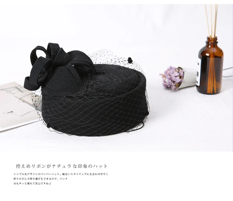 Женское платье Fedoras чародей Cambric Cocktail Hat Hairband Veiling головная Повязка Женская