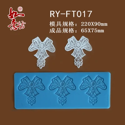 

Пищевая силиконовая форма Ry-ft017, 22x9 см, цветочный бант, кружевной коврик для украшения кексов, посуда для выпечки, форма для сахарного ремесл...
