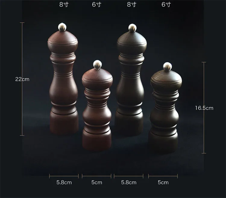 Деревянный Измельчитель перца, регулируемая мельница для перца, для приготовления пищи по дереву, гаджет для специй, измельчение перца для мяса, блюдо, кухонные инструменты