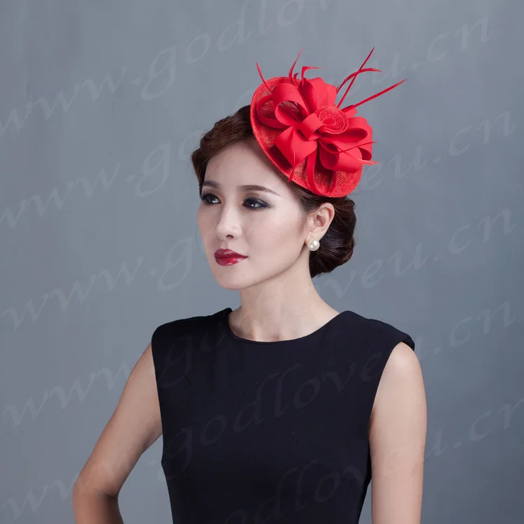 Красивая женская большая красная шляпа ручной работы из натурального льна