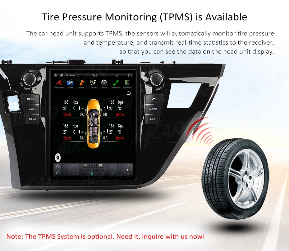 Android 7.1 10.4" Tesla Style for Toyota Corolla car multimedia player 2013- Bluetooth Radio WIFI 4G Vertical Stereo IPS