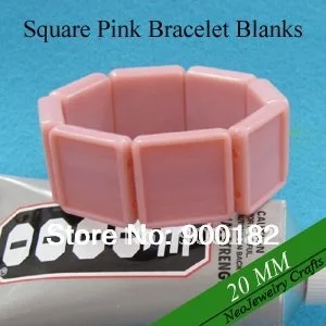 Розовый квадратный растягивающийся браслет 20 мм акриловый ободок браслеты с 8