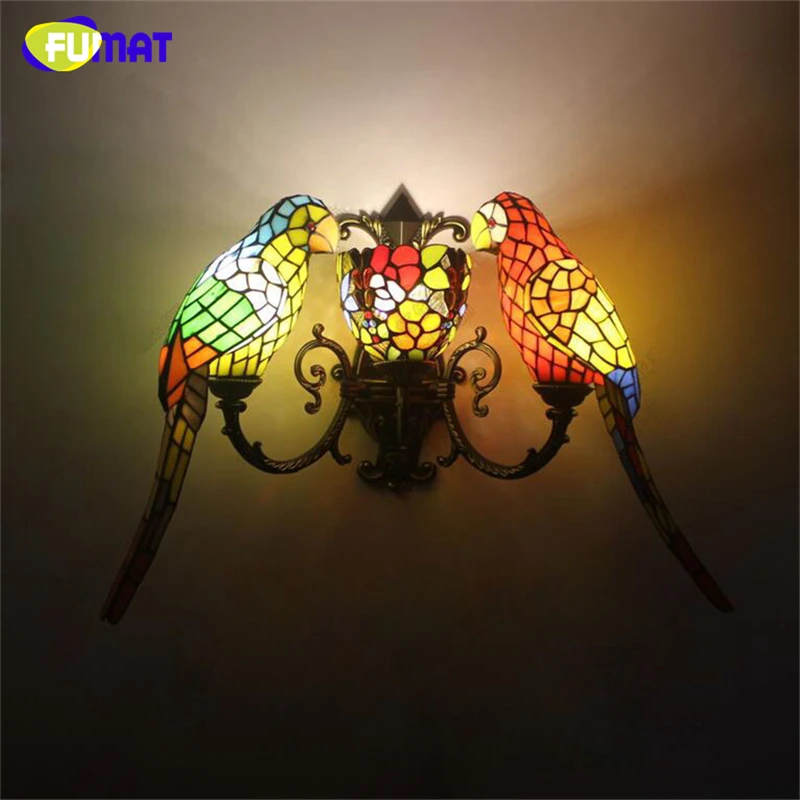 FUMAT настенный светильник попугай бра креативный витражный художественный s