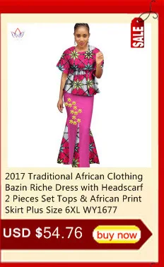 Африканский dashiki печати Женская одежда Двойка Топы корректирующие и Для тела кукурузы юбка Дизайн Мода г. плюс Размеры bintarealwax WY2890