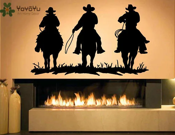 YOYOYU настенная наклейка, Виниловая искусство, домашний декор, настенная наклейка, ковбойская Западная цитата, лошадь, фотообои, плакат ZX011