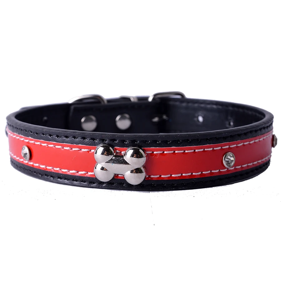 ошейники для собак все Bling Pet Ошейник Diamante Шипованная Кожа PU Регулируемая пряжка