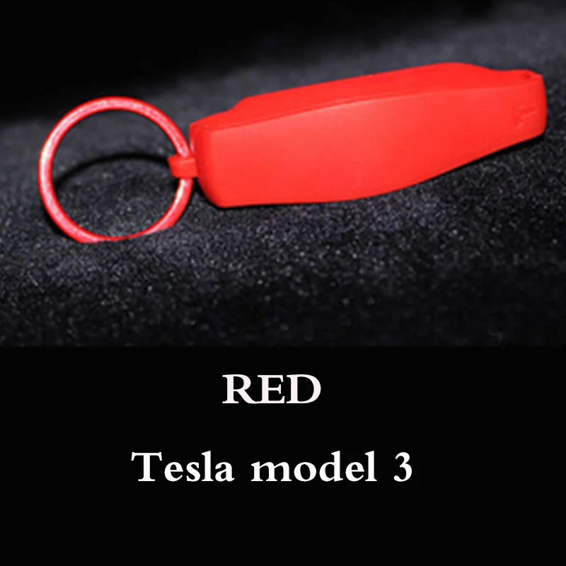 red Teals Model 3 Новая горячая распродажа силиконовый брелок для ключей Tesla Защитная крышка для ключей Tesla модель 3 модель X модель S - Название цвета: red Teals Model 3