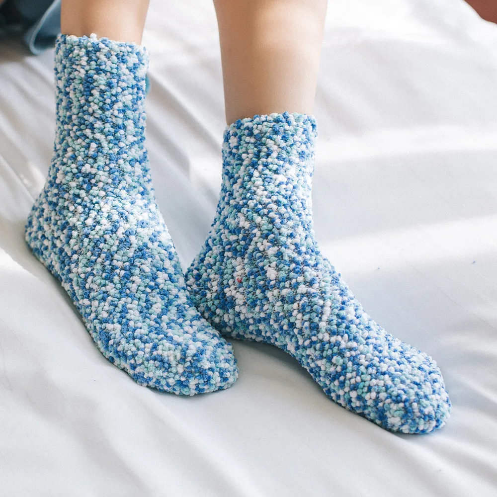 Женские хлопковые носки толстые противоскользящие коралловые флисовые Носки