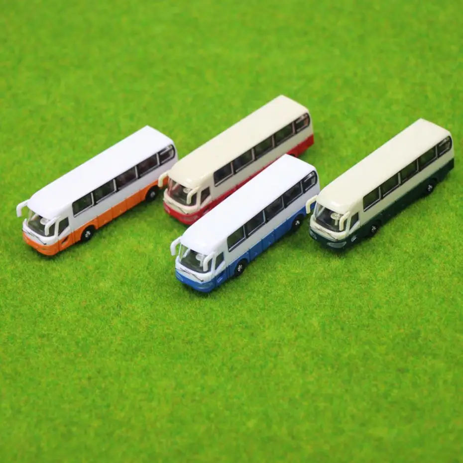 4pcs Model Cars Buses 1:150 N Scale Railway Layout Plastic NEW Free Shipping BS15001 railway modeling | Игрушки и хобби