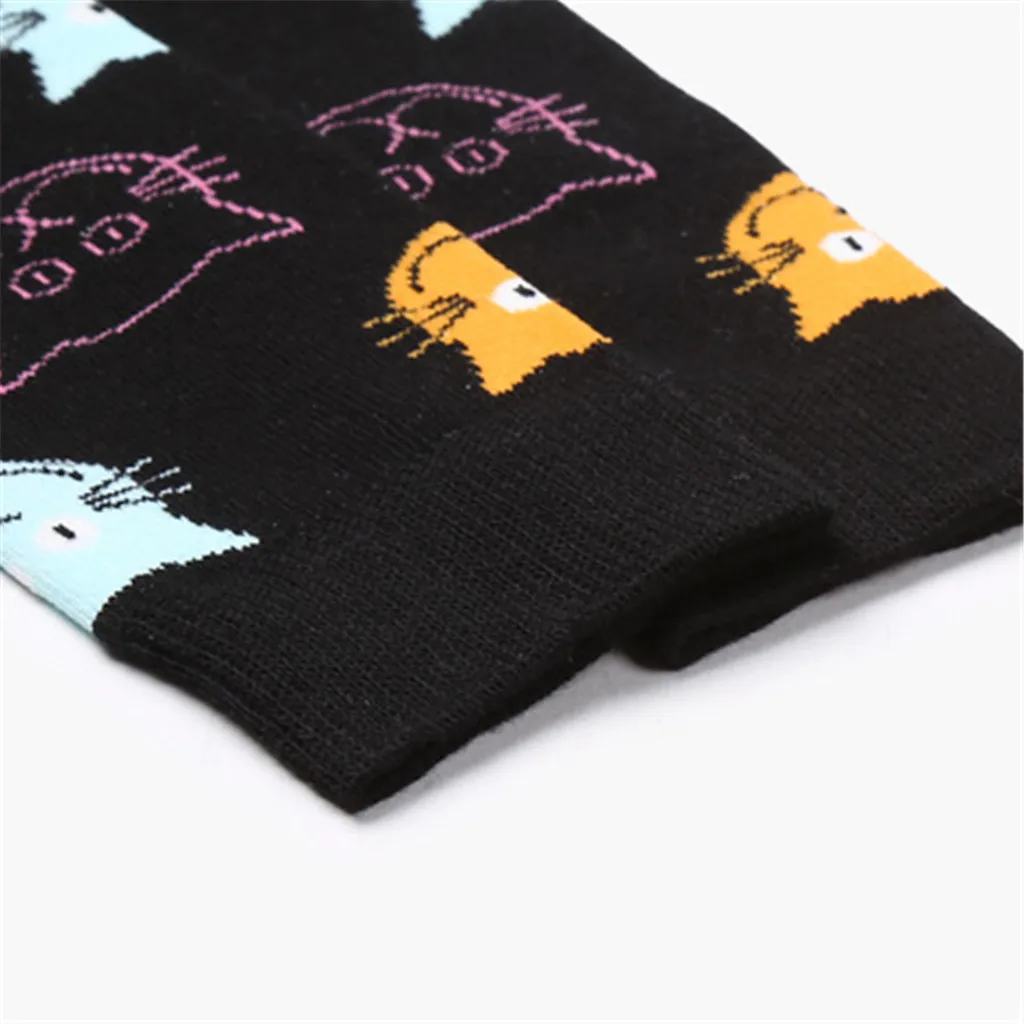 Мужские и женские Новые забавные носки Носки с рисунком кота Harajuku повседневные