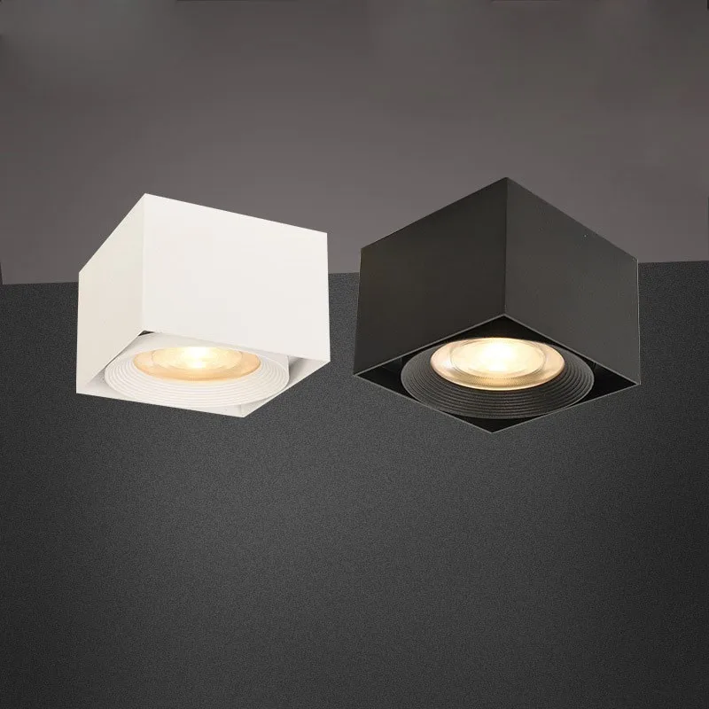 

Square Surface Mounted Dimmable Cob Down Light 10w 15w 20w COB LED Spot Lamp Ac85-265v Ceiling Downlight For Home
