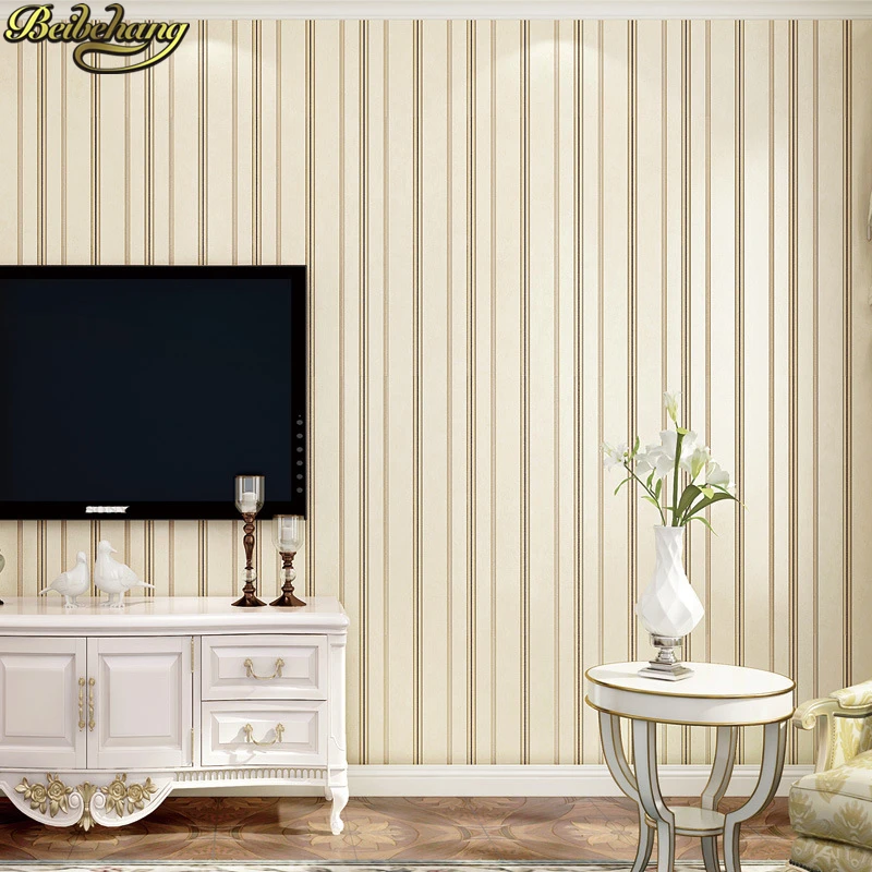 

beibehang bright background plain plain wallpaper bedroom living room papel de parede 3d stripe wall papers home decor ceiling