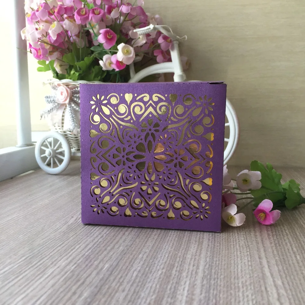 

50Pcs Pearl paper with laser cut Handmade Soap favor Box Wedding Party Favour Gift Candy Boxes Home Party Birthday Supply