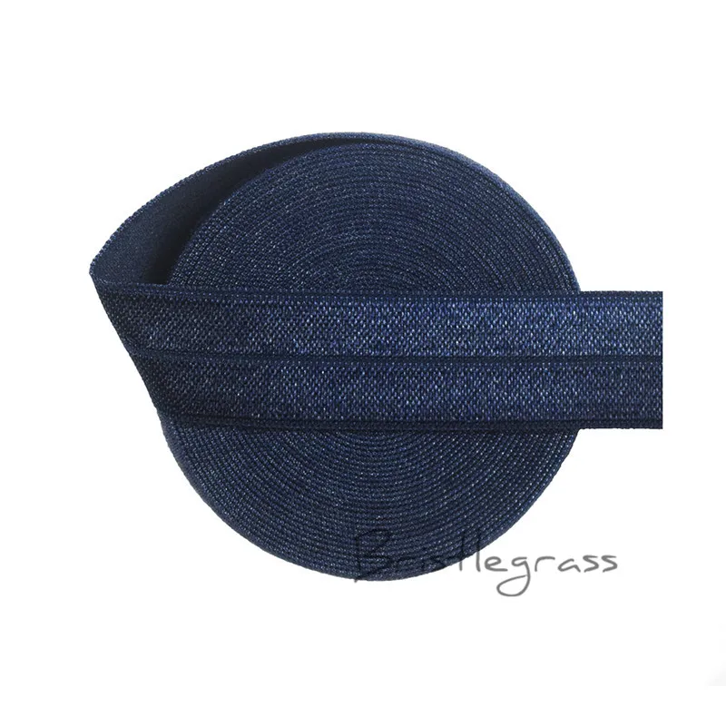 Light Navy Щетина, 5 ярдов, 3/4 дюйма, 20 мм, однотонное, с оборками, эластичная, спандекс, сатиновая лента, детское платье с повязкой, пачка, кружевная отделка, сделай сам, шитье - Цвет: Light Navy