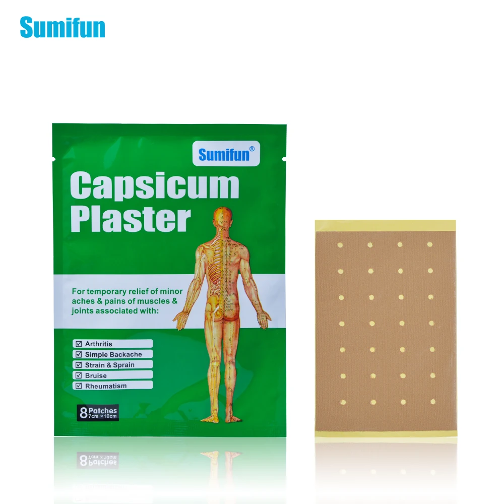 Сумифун 8 шт./пакет Capsicumplaster мышечное напряжение и растяжения и боли в спине совместных Pacth боди массаж забота о здоровье K02001