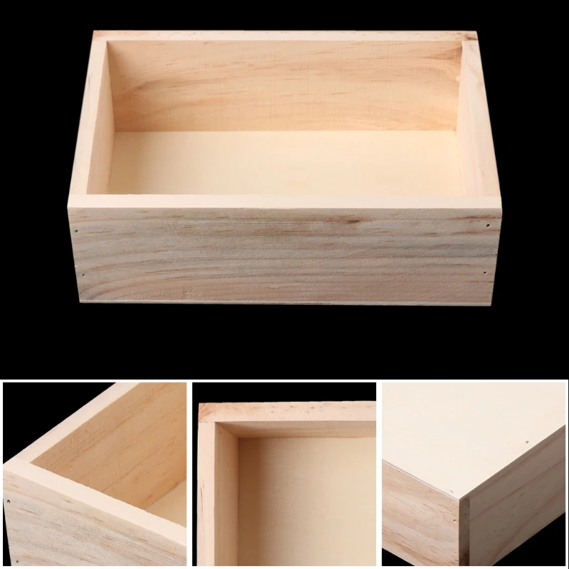 Wooden Succulent Plants Potted Flowers Holder Desktop Organizer Case Storage Box