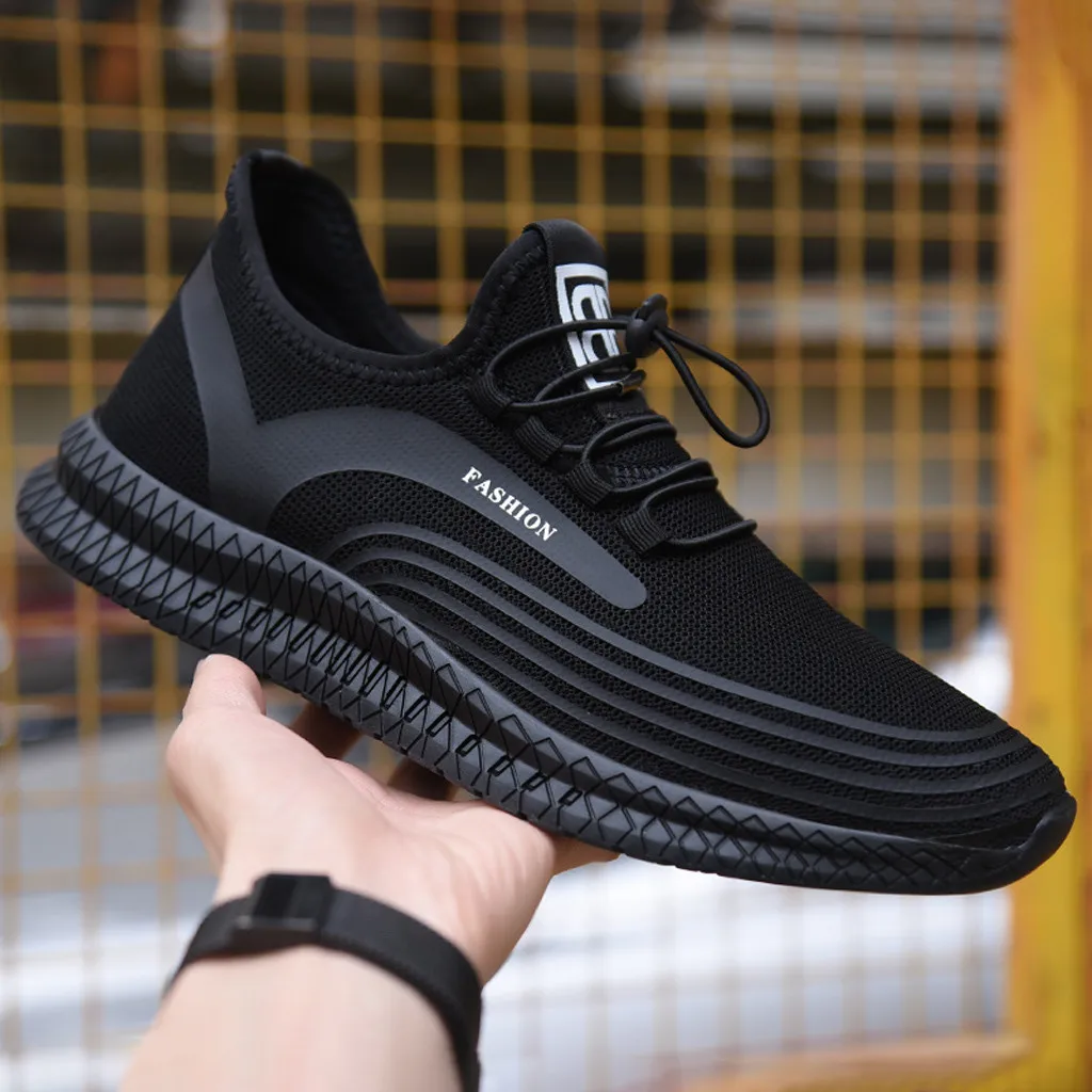 Spring Summer New Mens Casual Breathable Outdoor Mesh Running Flying Knit Casual sports Student fashion slim Shoes Sneakers