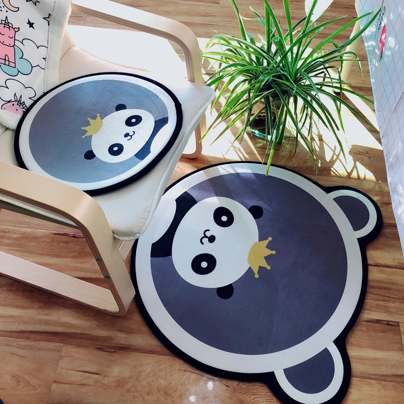 Белый серый мультфильм животных Медведь Лиса панда круглый для гостиной спальня