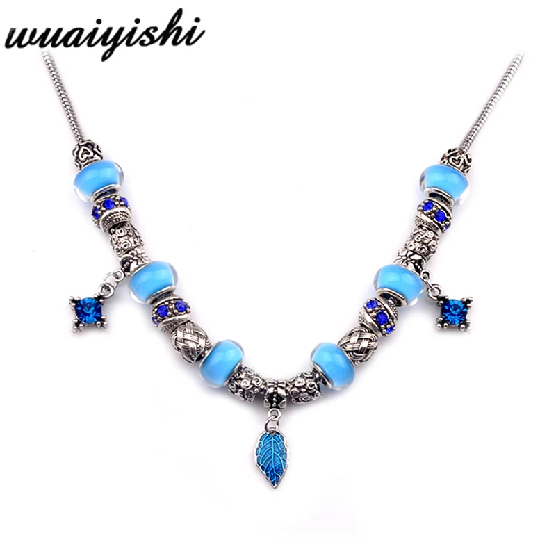 

2020 Necklace Women's New Pendant Fashion Green Leaves Necklace Ms. Gift Charm Retro Hot Sale Beads Simple Latest Gifts