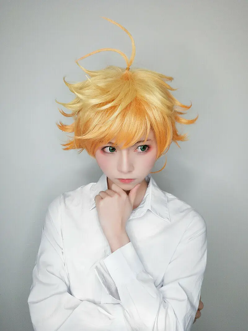 Парик для косплея аниме Yakusoku no Neverland мужчин и женщин парик оранжевый |