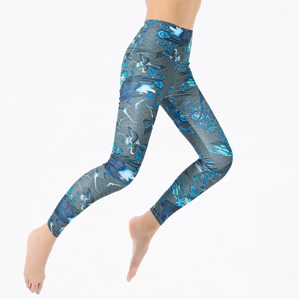 SAGACE штаны для йоги фитнеса пуш ап леггинсы женщин с красным краном 3D цифровая