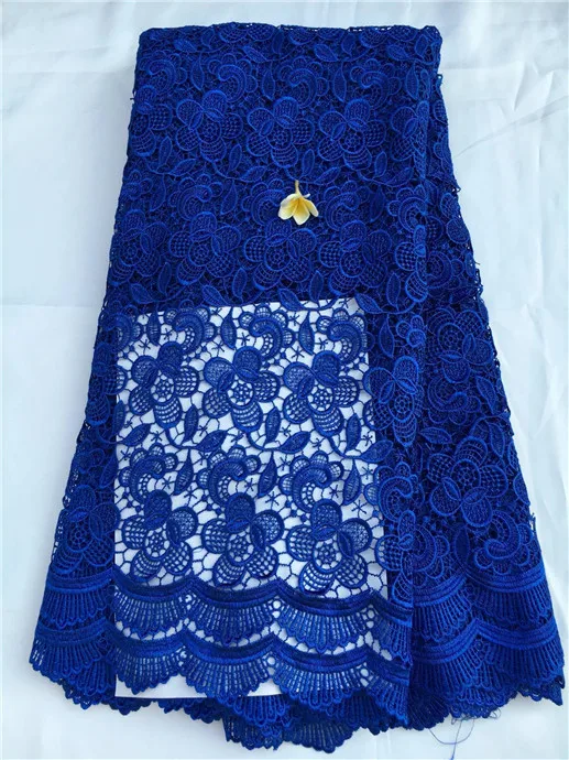 Королевская Синяя Нигерия кружево 5 ярдов/партия африканские кружевные ткани