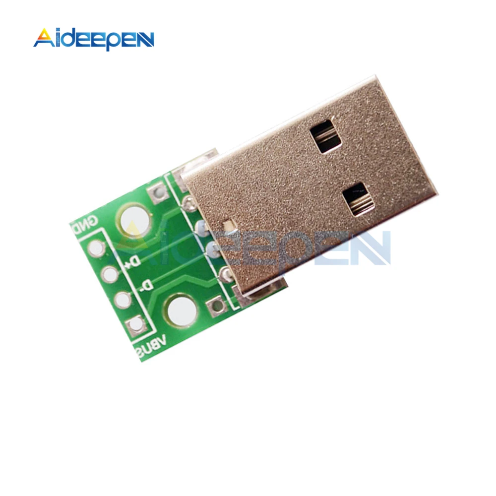 5 шт. USB штекерные разъемы для DIP адаптер конвертер 4 pin для 2,54 мм печатной платы блок питания DIY адаптер пластина телефон кабель питания