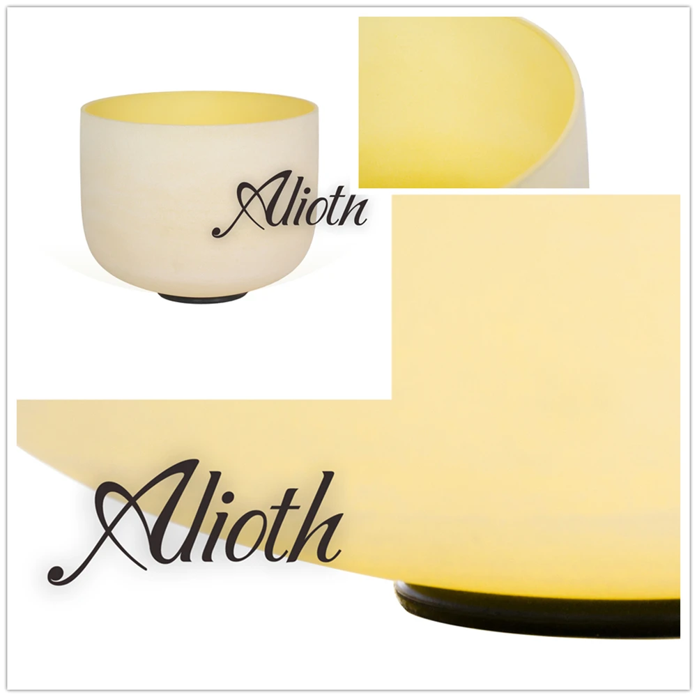 Поющая чаша 8 дюймов желтого цвета Кристалл E Note для балансировки чакр из плекса