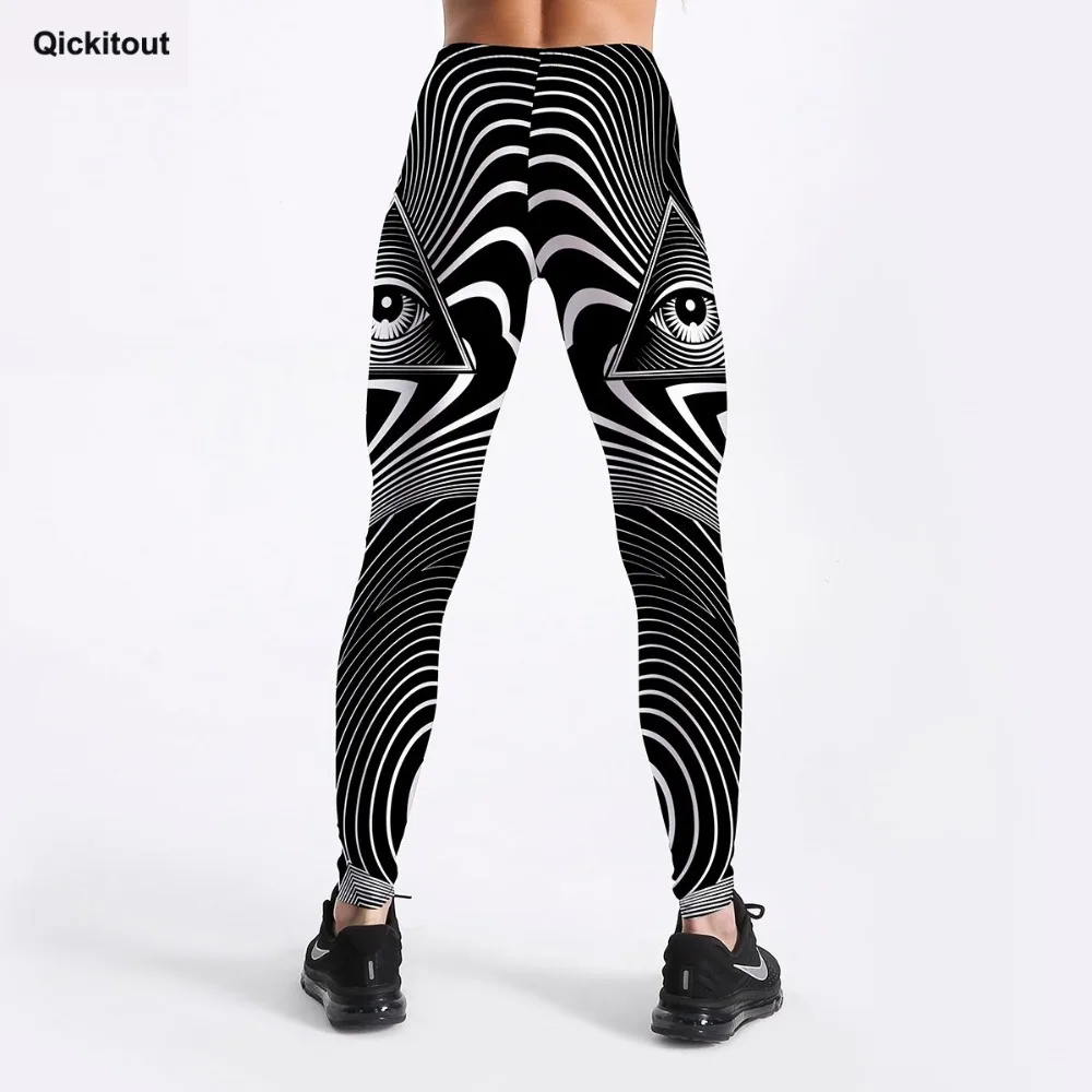 Qickitout Модные женские леггинсы с геометрическим треугольником, цветные лоскутные леггинсы, средняя талия, длина по щиколотку, нижняя S-4XL