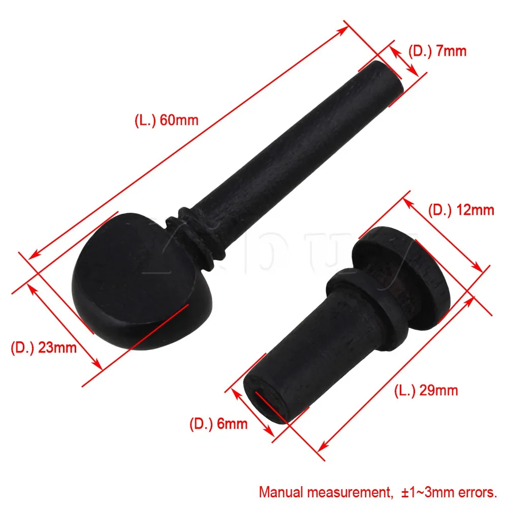 Yibuy черные эбеновые 3/4 скрипки тюнеры с хвостовым концом 58x21 мм|violin mp3|violin necklaceviolin