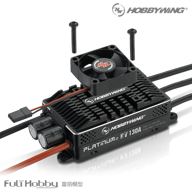 Щеточный электронный регулятор скорости Hobbywing Platinum HV V4 130A BEC/OPTO 6-14 S Lipo пустая