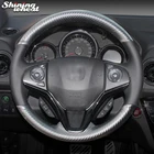 Блестящий чехол на руль из искусственной кожи и углеродного волокна для Honda Fit 2014-2019 City 2014-2019 Jazz 2014-2019 HR-V HRV 2016