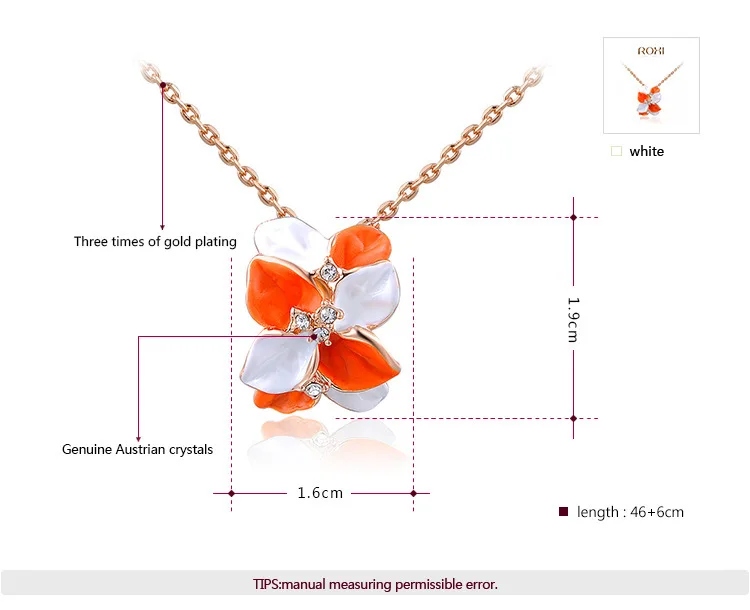 ROXI Free Shipping Elegant Statement Rose Gold Plated Colorful Flower Jewelry Sets Fashion Earrings+Necklace+Ring Party Wedding | Украшения