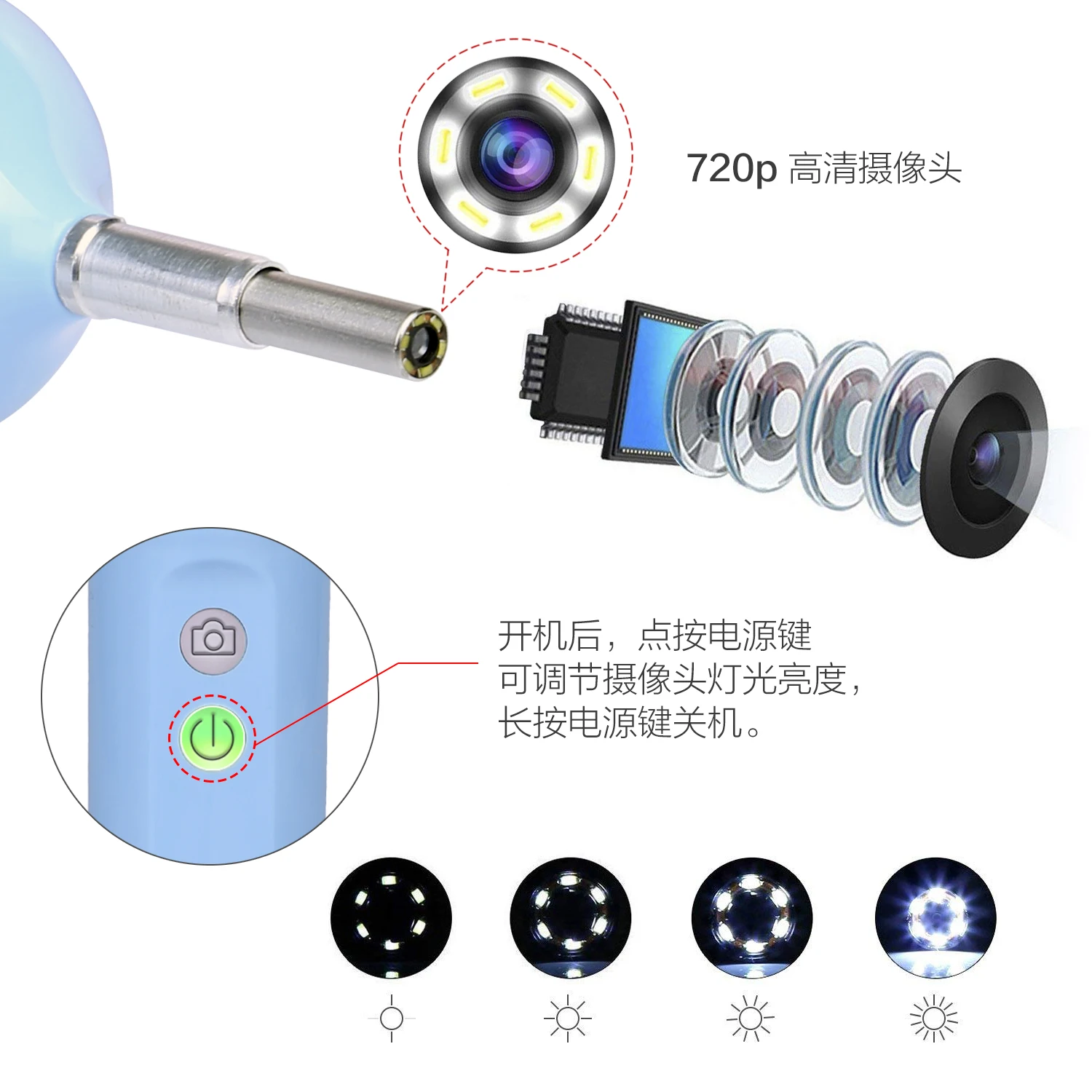 Мини Wifi эндоскоп камера 720P Чистка ушей Otoscope интегрированные беспроводные