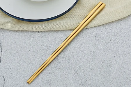 Gold gold Кухонные палочки для еды радужные 304 зеркальные столовые приборы из нержавеющей стали китайские японские корейские многоразовые палочки для еды - Цвет: Gold gold