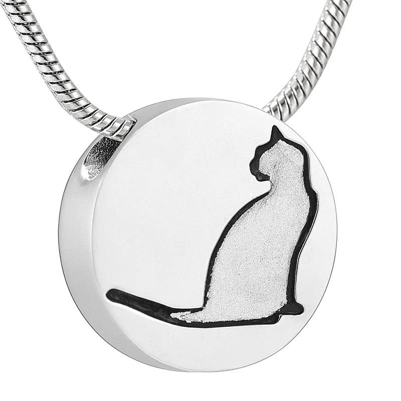 

IJD10735 My Loving Cats Sitting On Heart Forever Cremation Urn Pendant for Ashes,Pet Cats Ashes Holder Jewelry Urns