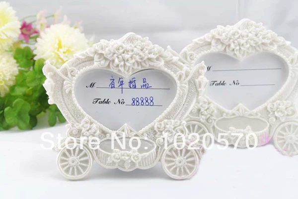 Elegant Wedding Return Gifts Souvenirs of White Pumpkin Carriage Photo Frame Place card holder 100pcs/lot Free Shipping | Дом и сад