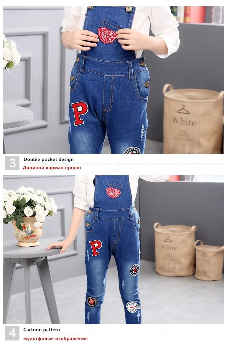 2018 Весенняя детская одежда детские джинсовые хлопковые комбинезоны комбинезон