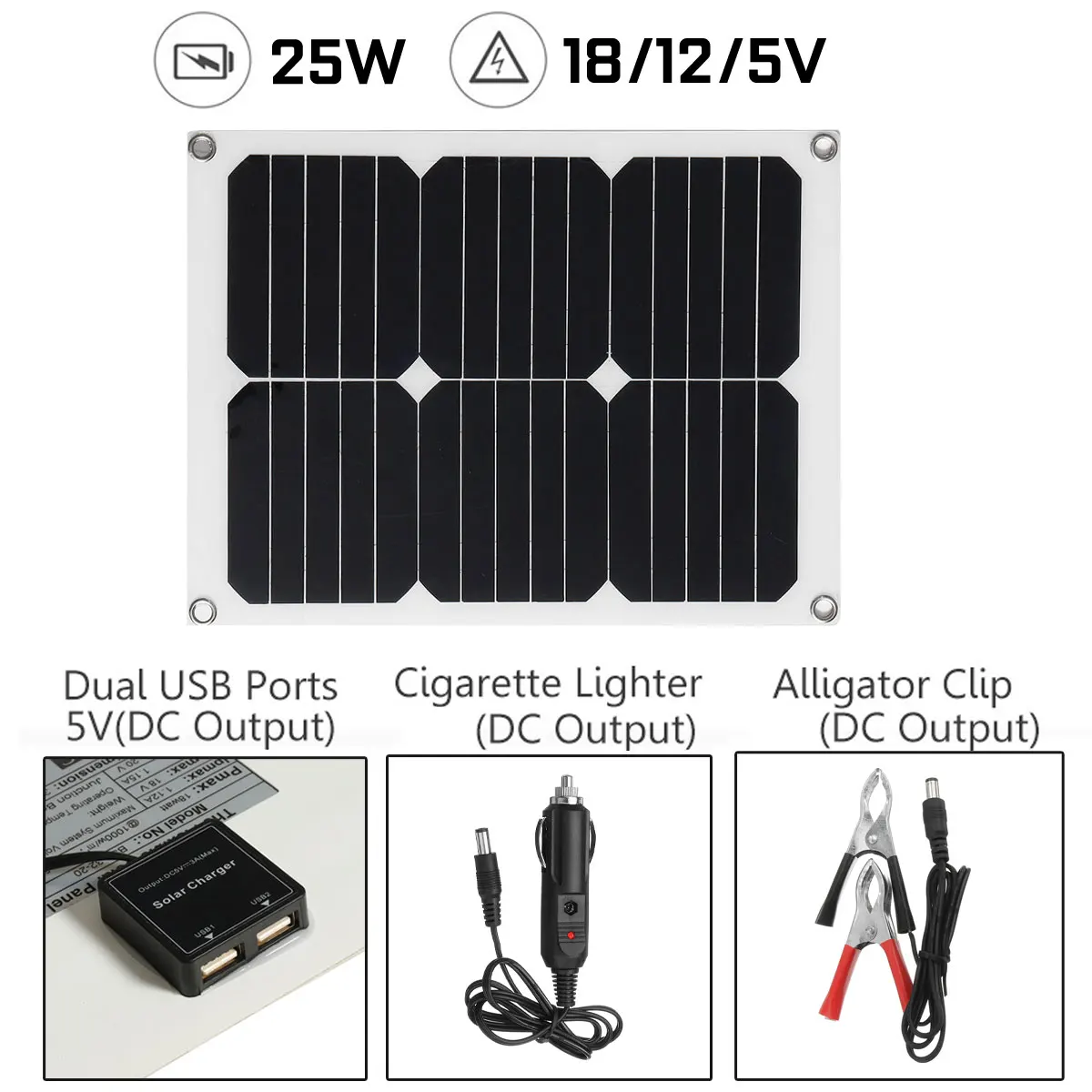 10 Вт, 20 Вт, 30 Вт, 50 Вт, 5/12/18V USB выход солнечный инвертор панели солнечных батарей поли солнечная панель солнечной батареи Контроллер для дом на колесах автомобиля RV лодка яхта