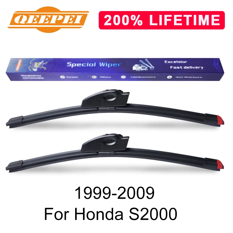 QEEPEI Замена стеклоочистителя для Honda S2000 1999-2009 Силиконовая Резина лобовое стекло