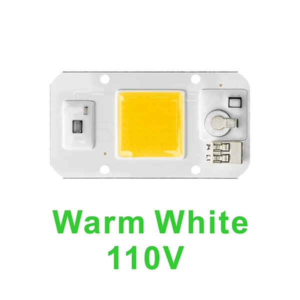 Warm White 110V 2 шт. светодиодный светильник с регулируемой яркостью 110 В 220 В TOB чип 20 Вт 30 Вт 50 Вт смарт IC светодиодный светильник с бусинами для наводнения Точечный светильник DIY дневной холодный теплый белый светильник для выращивания - Испускаемый цвет: Warm White 110V