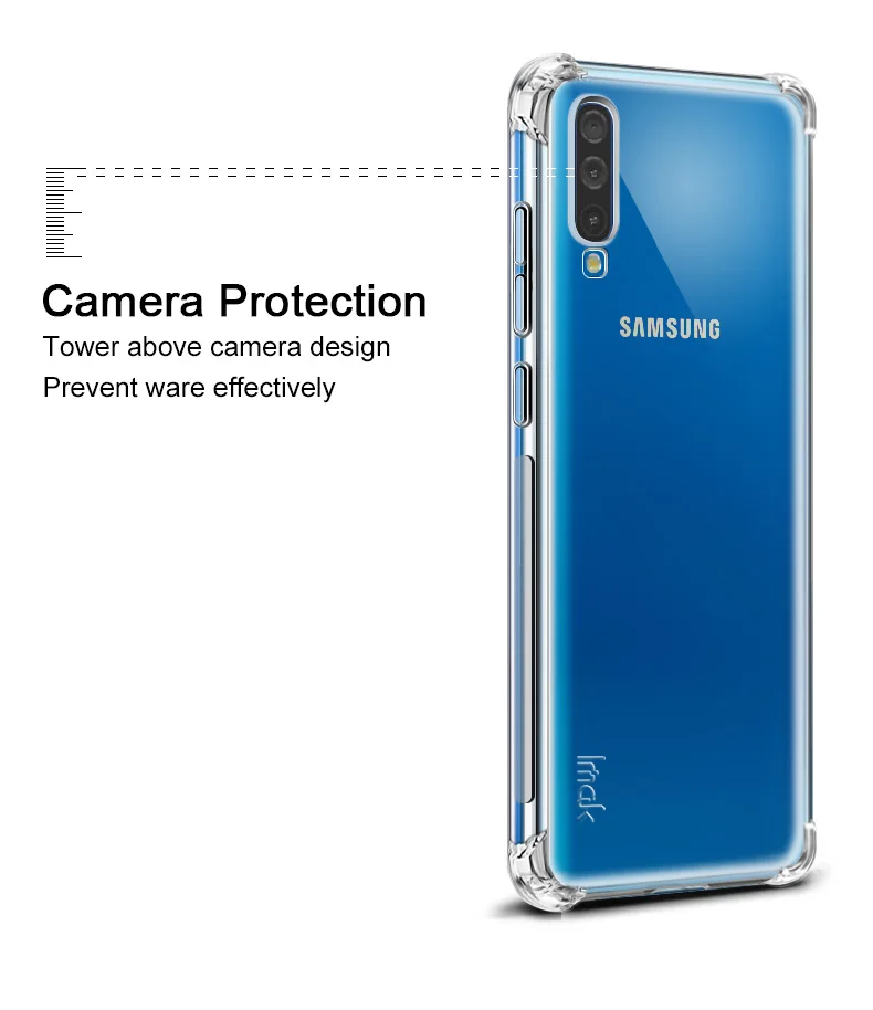 IMAK Чехол с "воздушной подушкой" для samsung Galaxy A30 A50 A70 A60 A10 A20 Ударопрочный Мягкий ТПУ Силиконовые прозрачные чехлы