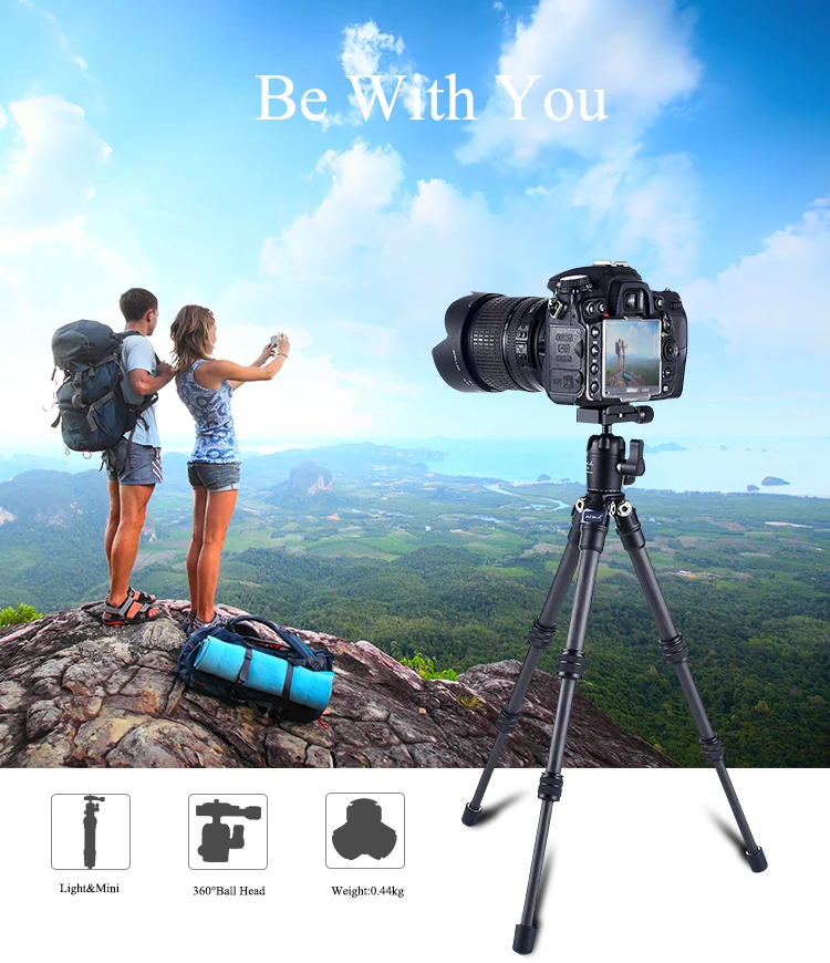 AOKA CMP163C 496g Максимальная загрузка 3 кг легкий Настольный мобильный DSLR мини-штатив из углеродного волокна для камеры телефона