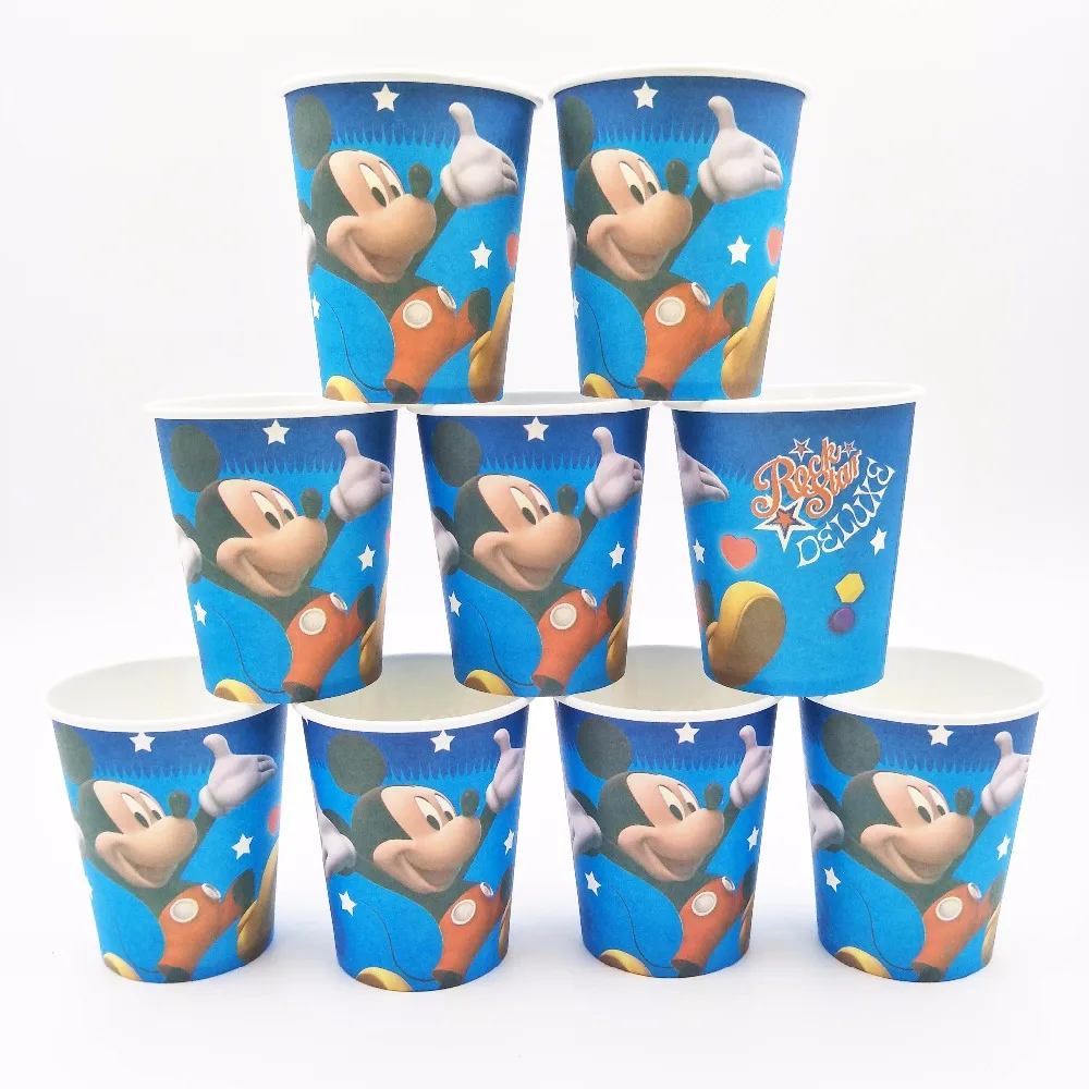 

Mickey Mouse Birthday Party Decoration Supplies Kids Disposable Party Tableware Cup Plate Banner Paper Straws Baby Shower favors