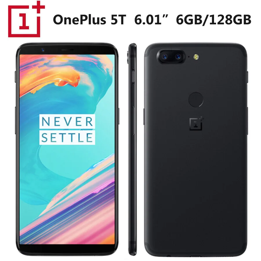 Абсолютно телефон Onepls 5T A5010 LTE, 8 ГБ ОЗУ, 128 ГБ ОЗУ, 20 МП, Snapdragon835, 1080x2160 p, 6,01 дюймов, 18: 9, полноэкранный NFC, Google Play